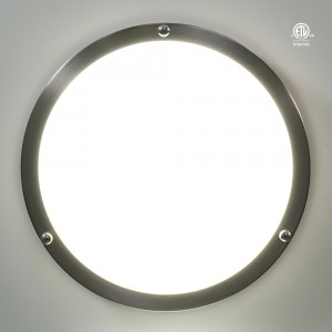 14" DOUBLE RING LED FLUSH MOUNT - 24W - 2000LMN - 3CCT - BLACK - DIMMABLE
