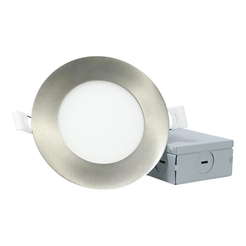 Slim Panel 4\" 9W 100-277V 27-30-35-40-50K nickel frost dim TRIAC