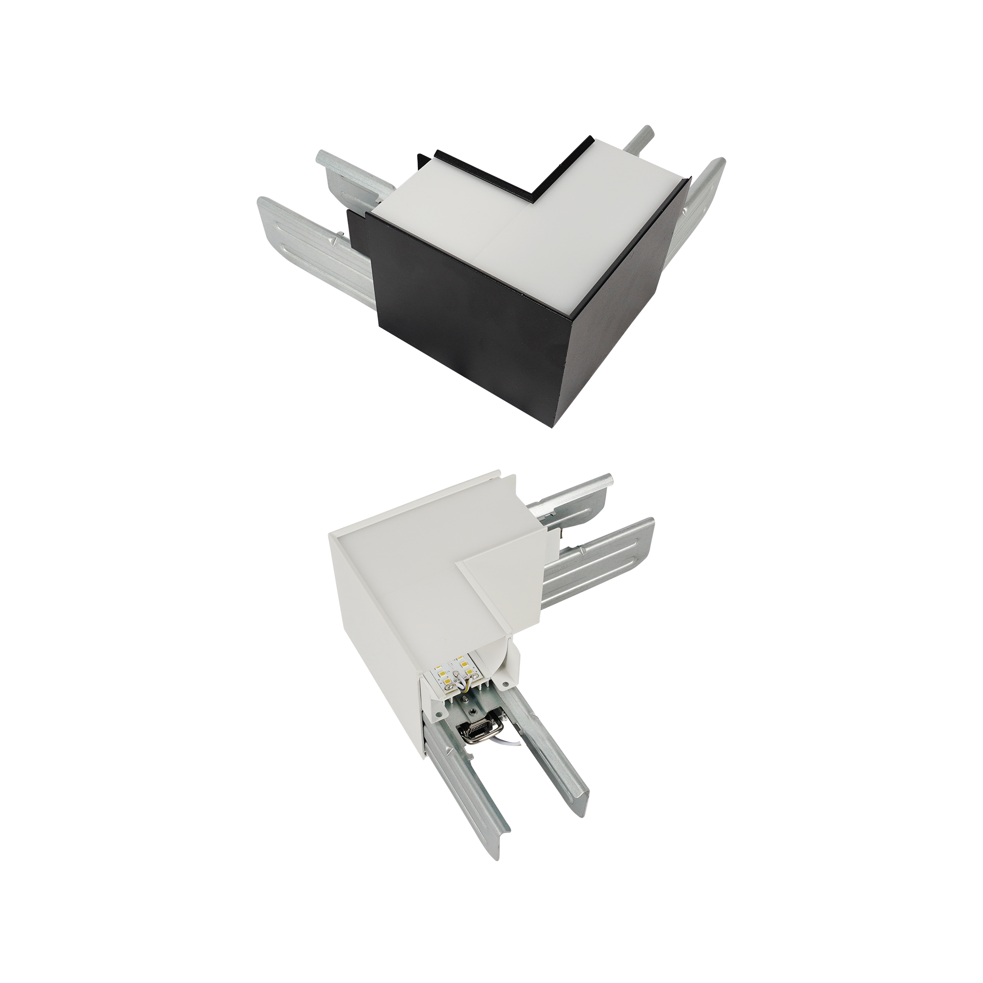 L-CONNECTOR FOR ARCHITECTURAL LED LINEAR STRIP (BLACK = ALS-L-CONN-BK & WHITE = ALS-L-CONN-WH)