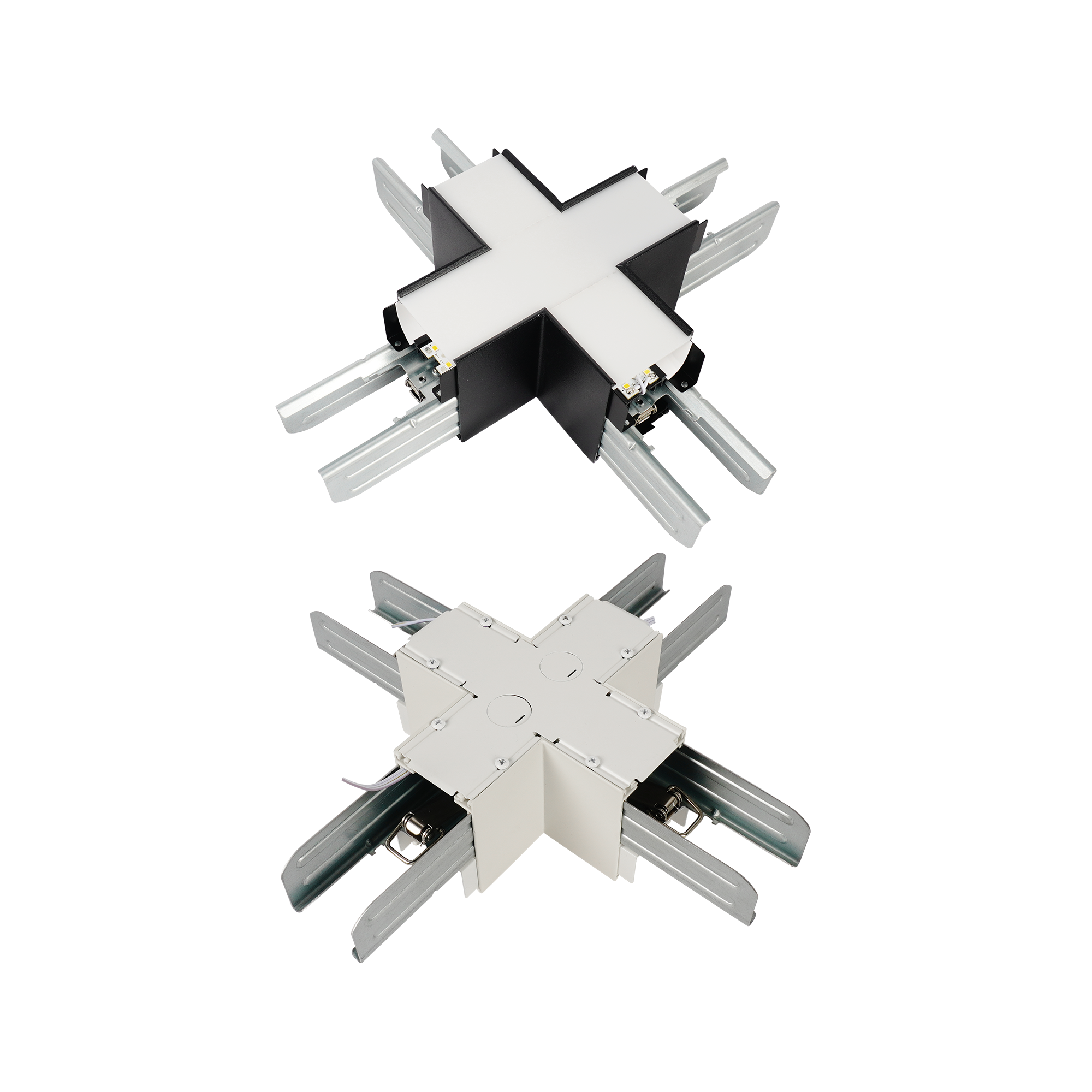 X-CONNECTOR FOR ARCHITECTURAL LED LINEAR FIXTURE (BLACK = ALS-X-CONN-BK & WHITE = ALS-X-CONN-WH)