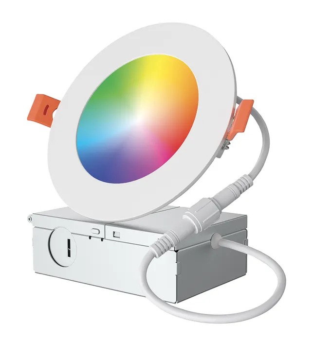 4" 11W RGB Tunable White 2700K-4000K Smart Home WiFi LED Recessed Light Matte White