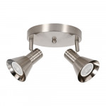 LUMINAIRE DE PLAFOND LED POUR AMPOULES GU10 - SÉRIE 190 - 2 LUMIÈRES - ACIER BROSSÉ