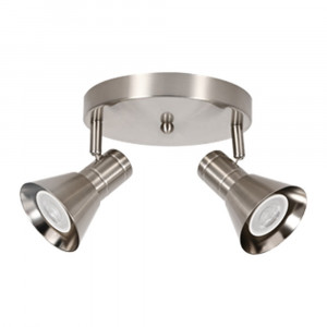 LUMINAIRE DE PLAFOND LED POUR AMPOULES GU10 - SÉRIE 190 - 2 LUMIÈRES - ACIER BROSSÉ