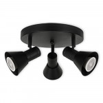 LED CEILING LIGHT FOR GU10 BULBS - SERIES 190 - 3 LIGHTS - BLACK