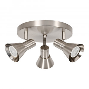 LED CEILING LIGHT FOR GU10 BULBS - SERIES 190 - 3 LIGHTS - BRUSHED STEEL