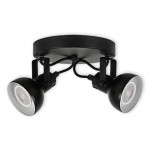 LED CEILING LIGHT FOR GU10 BULBS - SERIES 215 - 2 LIGHTS - BLACK