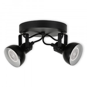 LED CEILING LIGHT FOR GU10 BULBS - SERIES 215 - 2 LIGHTS - BLACK