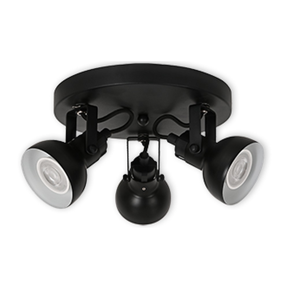 LED CEILING LIGHT FOR GU10 BULBS - SERIES 215 - 3 LIGHTS - BLACK
