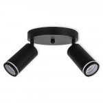 LED CEILING LIGHT FOR GU10 BULBS - SERIES 302 - 2 LIGHTS - BLACK
