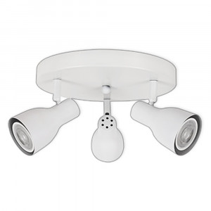 LED CEILING LIGHT FOR GU10 BULBS - SERIES 304 - 3 LIGHTS - WHITE