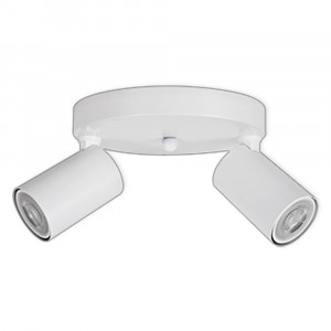 LED CEILING LIGHT FOR GU10 BULBS - SERIES 104 - 2 LIGHTS - WHITE