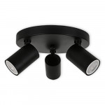 LED CEILING LIGHT FOR GU10 BULBS - SERIES 104 - 3 LIGHTS - BLACK