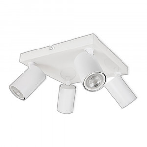 LED CEILING LIGHT FOR GU10 BULBS - SERIES 104 - 4 LIGHTS - WHITE