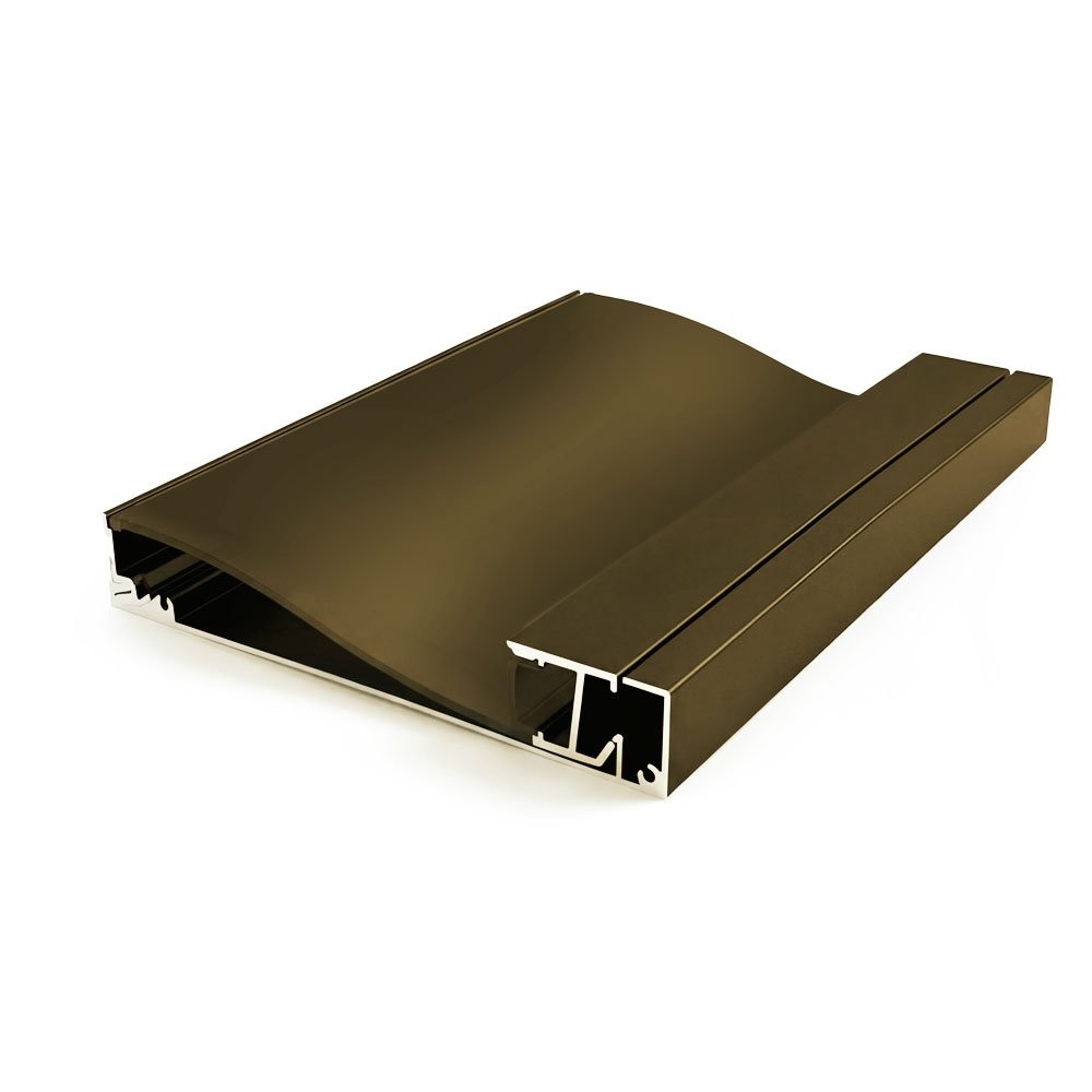 SURFACE MOUNTED BASEBOARD ALUMINUM PROFILE 10015 WITH PC COVER 10FT CHAMPAIGN