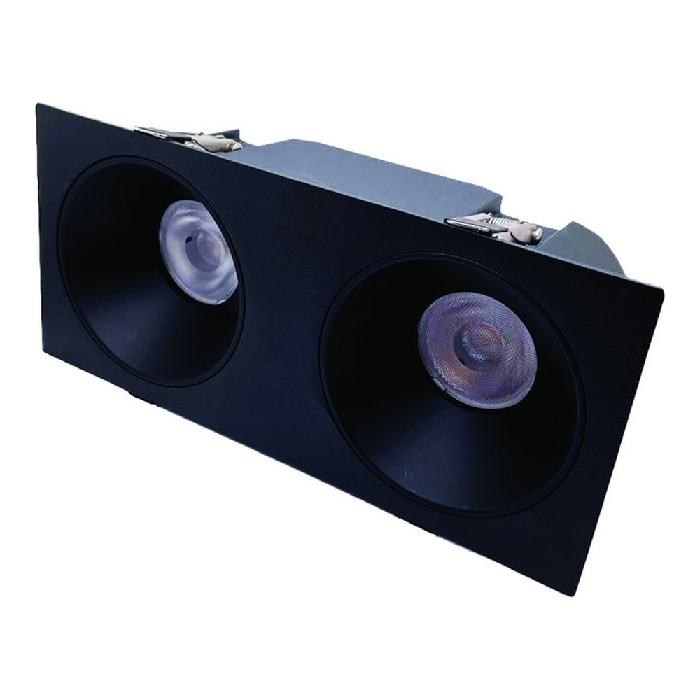 ANTI-GLARE DOUBLE HEAD RECESSED FIXTURE 120VAC 30W 2100LM BEAM ANGLE 36° 4000K CRI>90 PF>0.9 DAMP LOCATION
