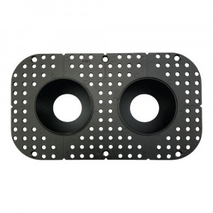 4 inch double round frame trimless for DL3 series - Black