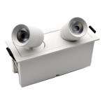 2 HEADS LED RECESSED LINEAR ADJUSTABLE SPOT LIGHT 6W - 5CCT CRI90 BEAM ANGLE 38 WET LOCATION - WHITE