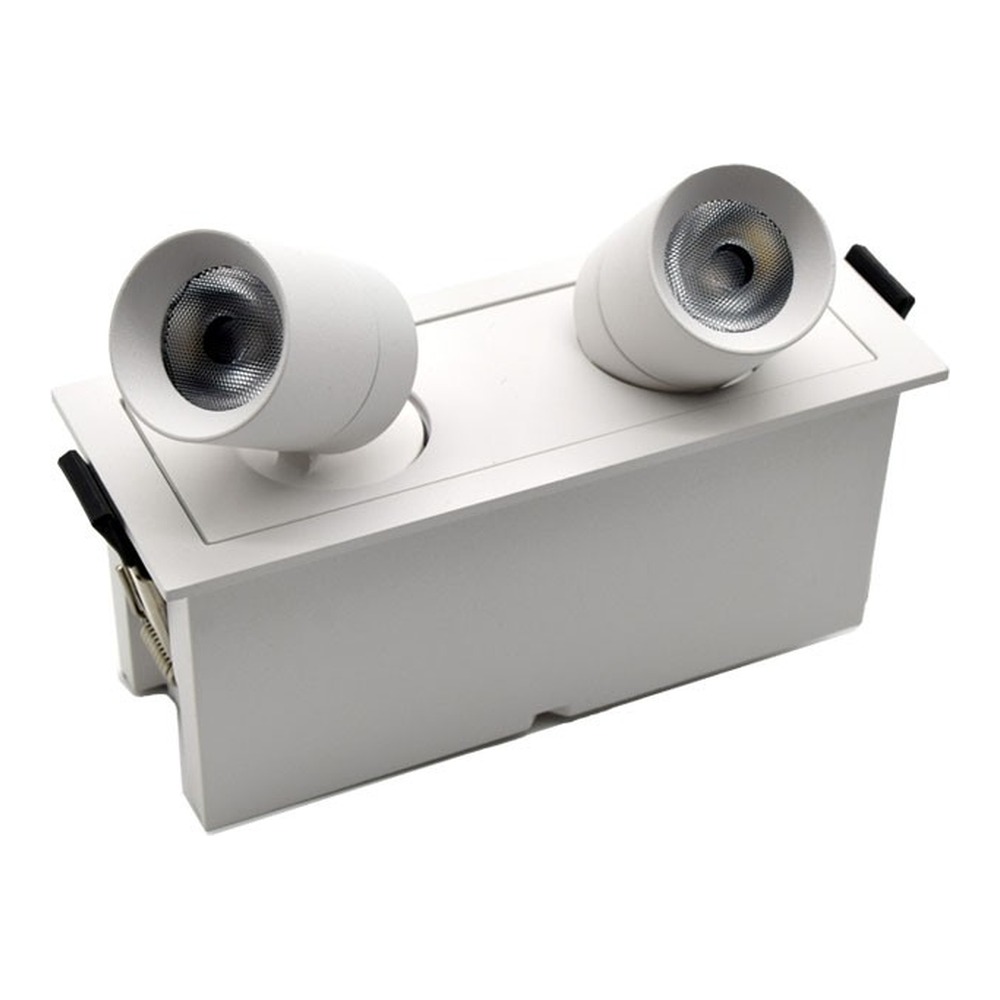 2 HEADS LED RECESSED LINEAR ADJUSTABLE SPOT LIGHT 6W - 5CCT CRI90 BEAM ANGLE 38 WET LOCATION - WHITE