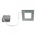 Square 4" LED Recessed Light Round Cutout 11W Brushed Steel