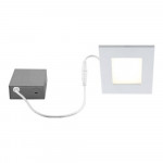 Square 4" LED Recessed Light Round Cutout 11W Matte White