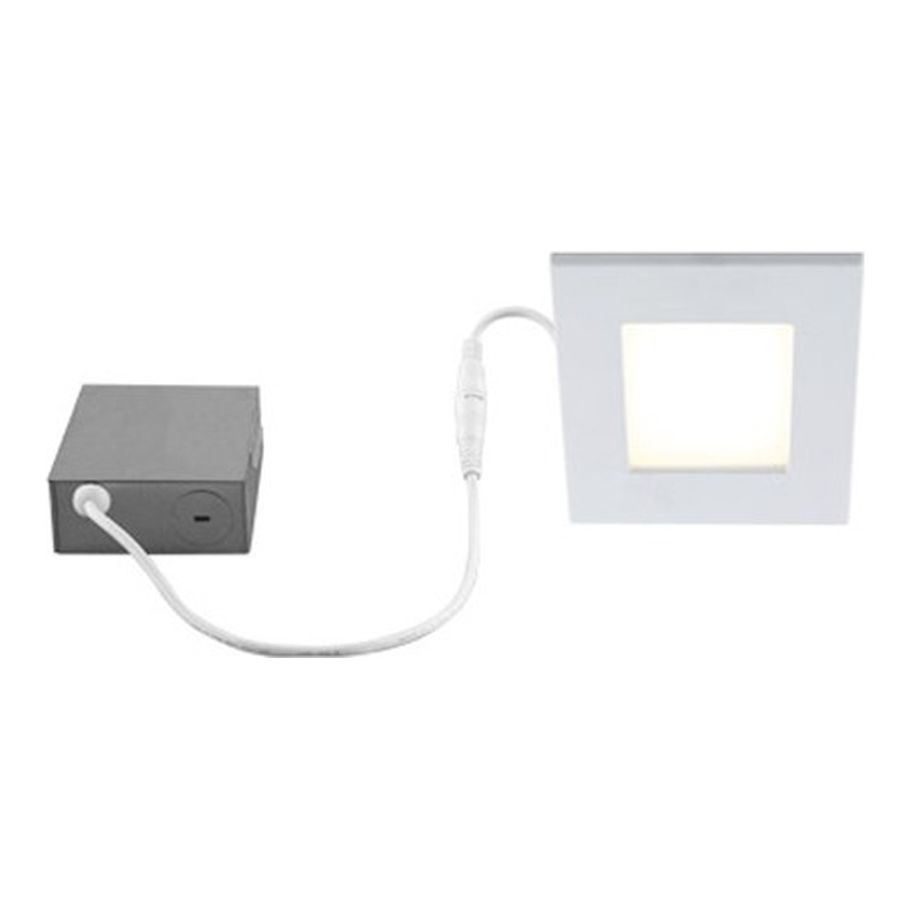 Square 4" LED Recessed Light Round Cutout 11W Matte White