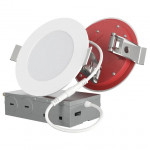 4" 2-Hour Fire-Rated 5CCT LED Recessed Light Damp Location Airtight Matte White