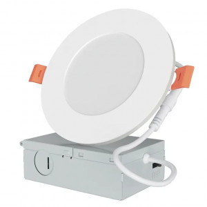 4" 5CCT 2700-3000-3500-4000-5000K Wet Location LED Recessed Light with 2200K Ring White