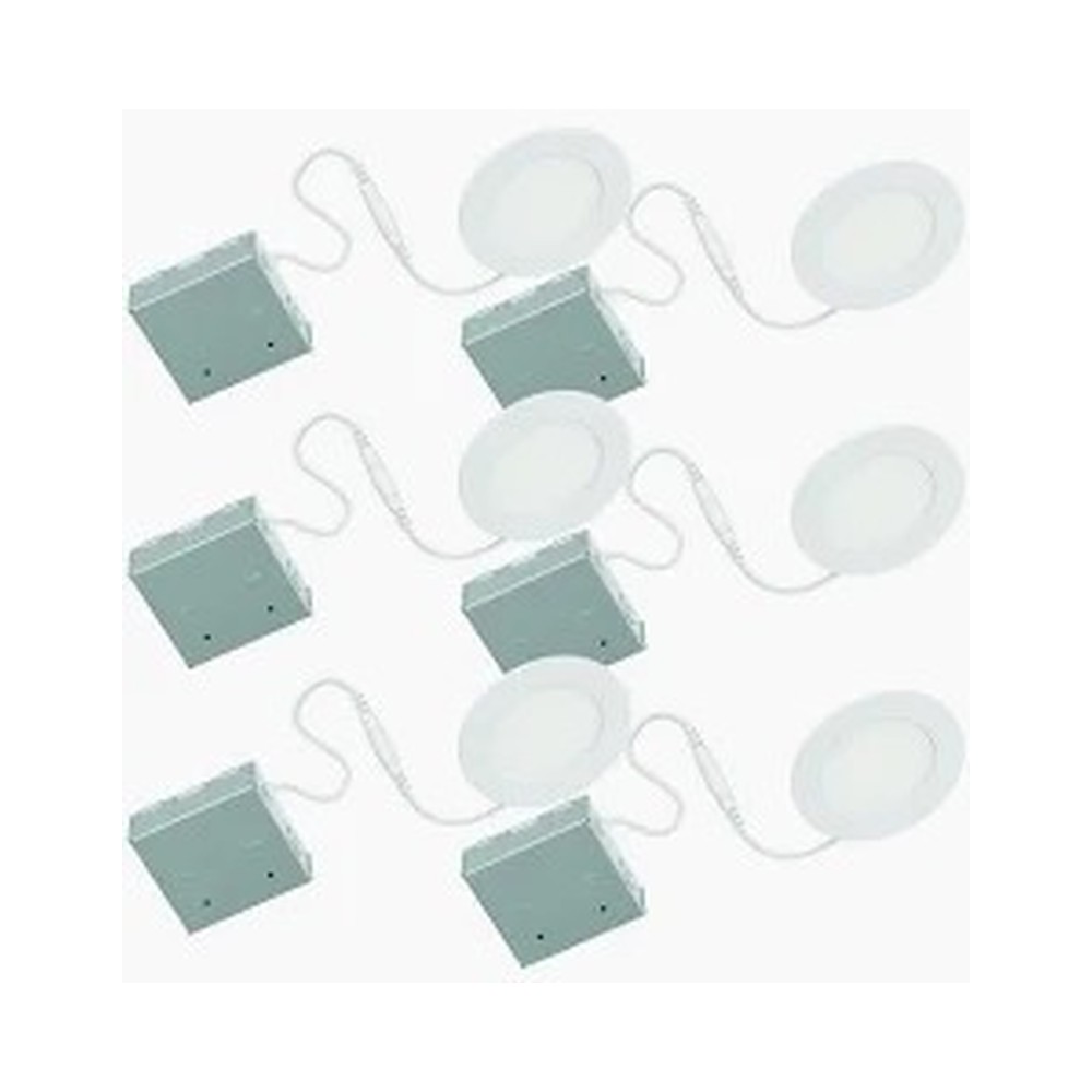 6-pack 4" LED Recessed Light 11W 5CCT Select 2700-3000-3500-4000-5000K Matte White