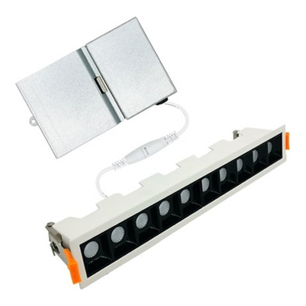 10-Spot Rectangle Bar LED Recessed 3000K Matte White