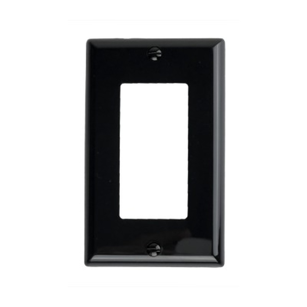 Decorator Wallplate - 1 Gang - Black - Plastic - V2