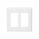 Plaque Murale Décorateur - 2 Gang - Blanc - Plastique - V2