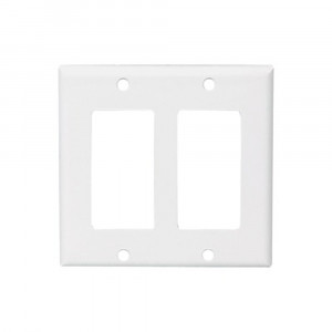 Plaque Murale Décorateur - 2 Gang - Blanc - Plastique - V2