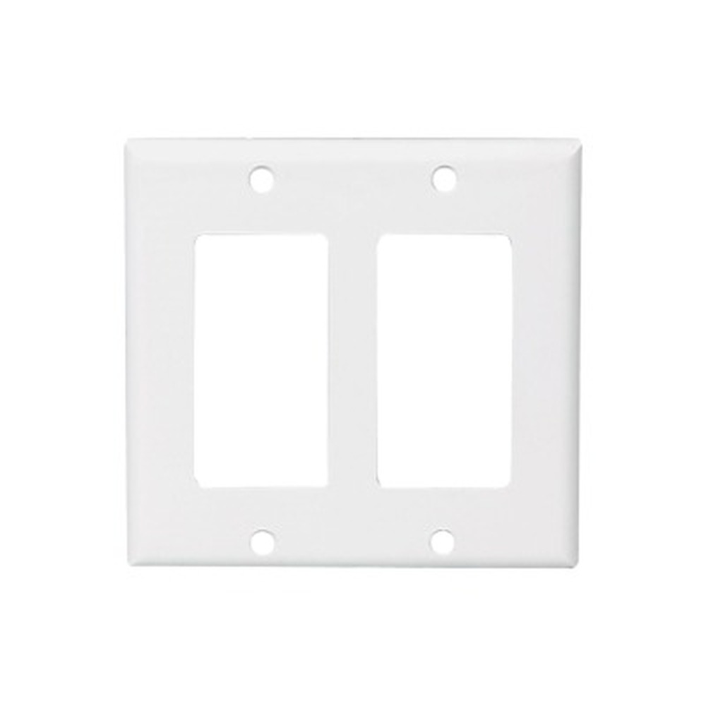 Decorator Wallplate - 2 Gang - White - Plastic - V2