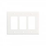 Decorator Wallplate - 3 Gang - White - Plastic - V2