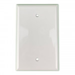 Blank Mid Size Wallplate - 1 Gang - White - Plastic - 20/Box