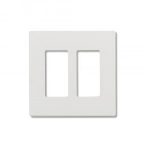 Decorator Wallplate - 2 Gang - Screwless - White - Plastic - V2