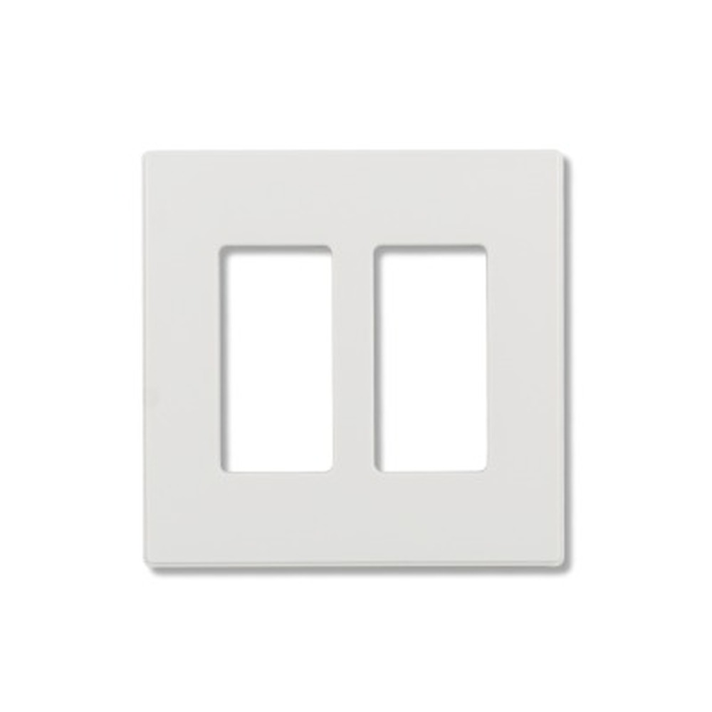 Decorator Wallplate - 2 Gang - Screwless - White - Plastic - V2