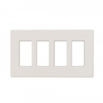 Decorator Wallplate - 4 Gang - Screwless - White - Plastic - V2