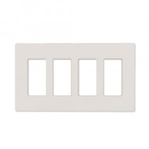 Decorator Wallplate - 4 Gang - Screwless - White - Plastic - V2