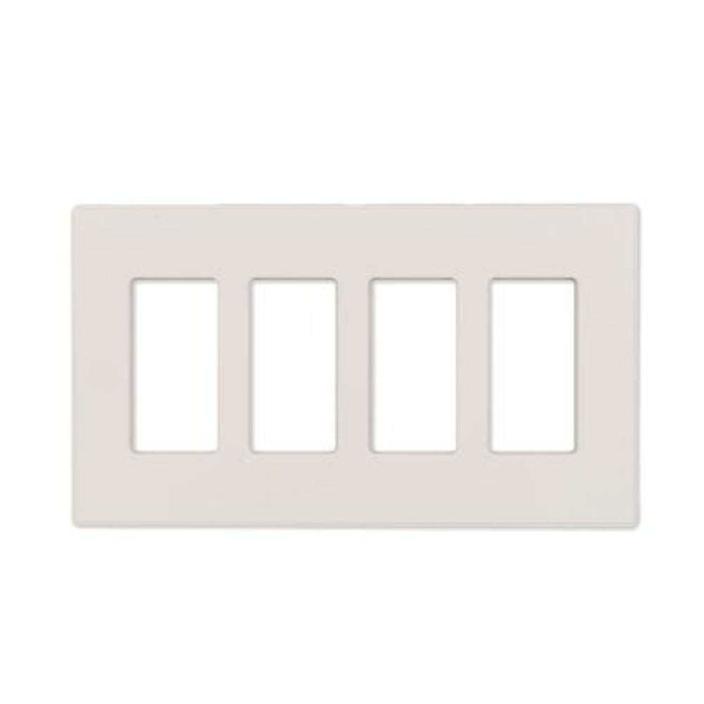 Decorator Wallplate - 4 Gang - Screwless - White - Plastic - V2
