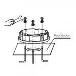 ENSEMBLE DE BOULONS D'ANCRAGE POUR BOLLARD (3 BOULONS AVEC GABARIT DE POSE)