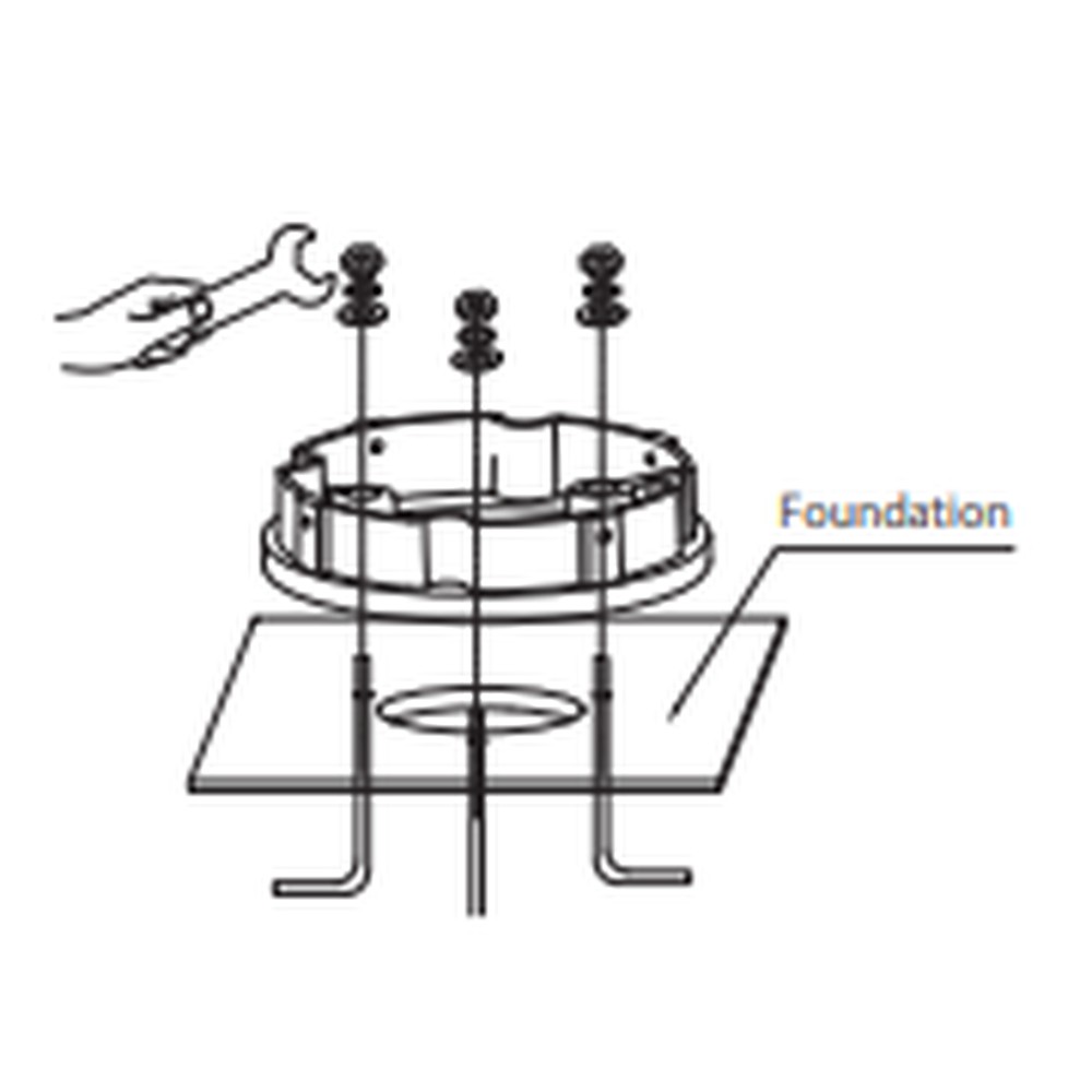 ENSEMBLE DE BOULONS D'ANCRAGE POUR BOLLARD (3 BOULONS AVEC GABARIT DE POSE)