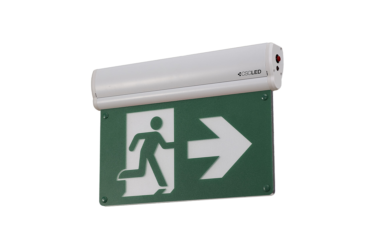 EML Emergency Lighting - Running Man Sign - Self-Powered - 120-347V - Edge-lit - White - 5 Year Warranty