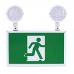 Emergency light running man steel white 120-347V 90 mins NiCad 0.2+2x0.8W