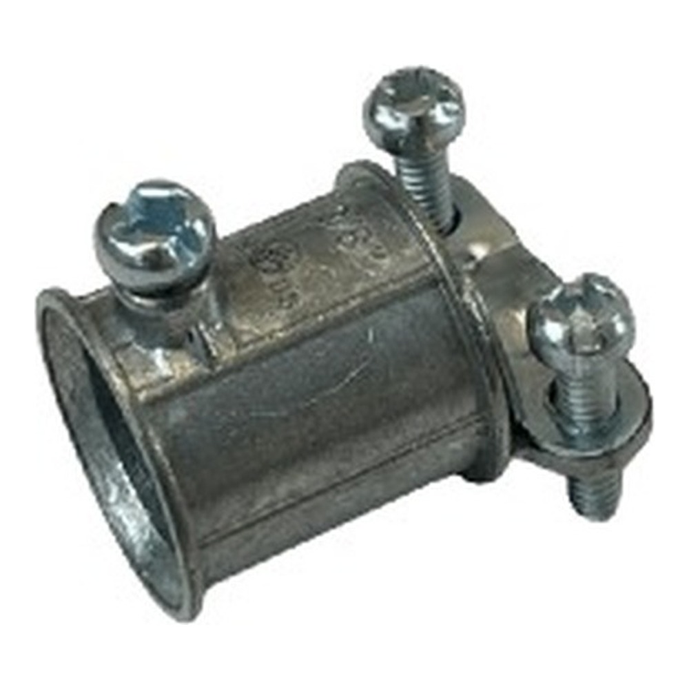 EMT to Flex Coupling Connector 1/2" (EMT) 3/8" (FLEX) - Die-Cast Zinc - V1