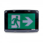 Weatherproof Plastic Running Man 4 - Battery backup - 1W - 120-347V - Black - V1