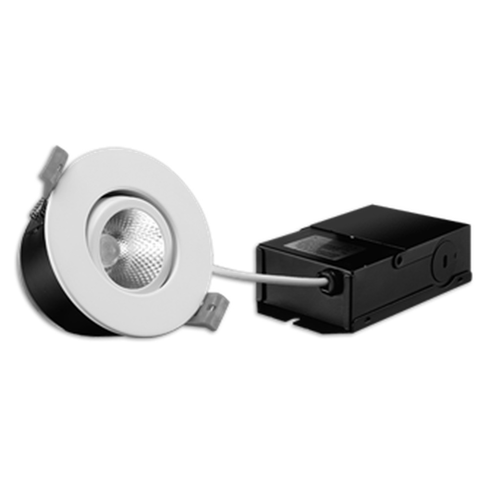 FLP3DG-7W-30K - ROND - PROFOND - ORIENTABLE - LED 7W - 500 LUMENS - 33/4 DIAM. X 21/4 H. ANGLE DE FAISCEAU DE 38°. CRI-9