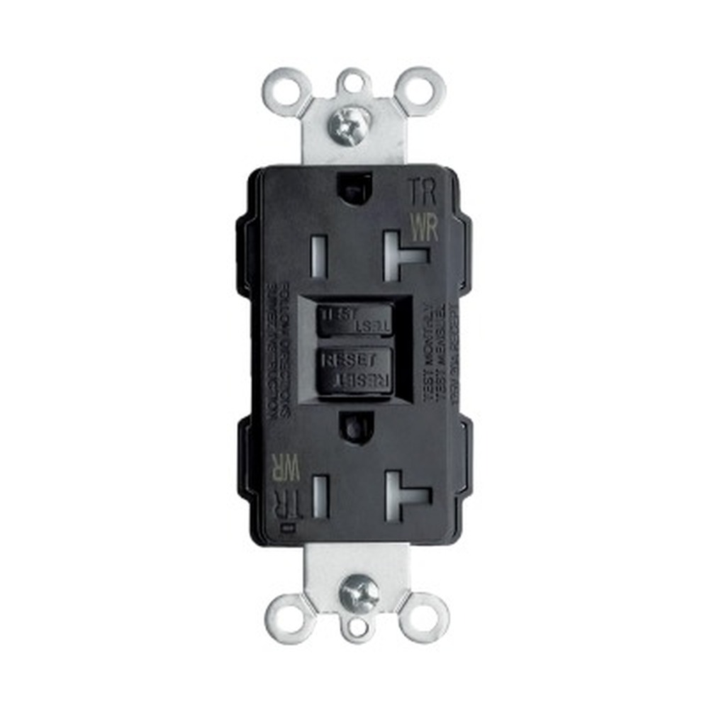 GFCI Safety Outlet - 20 amp - 125V - Black - V2