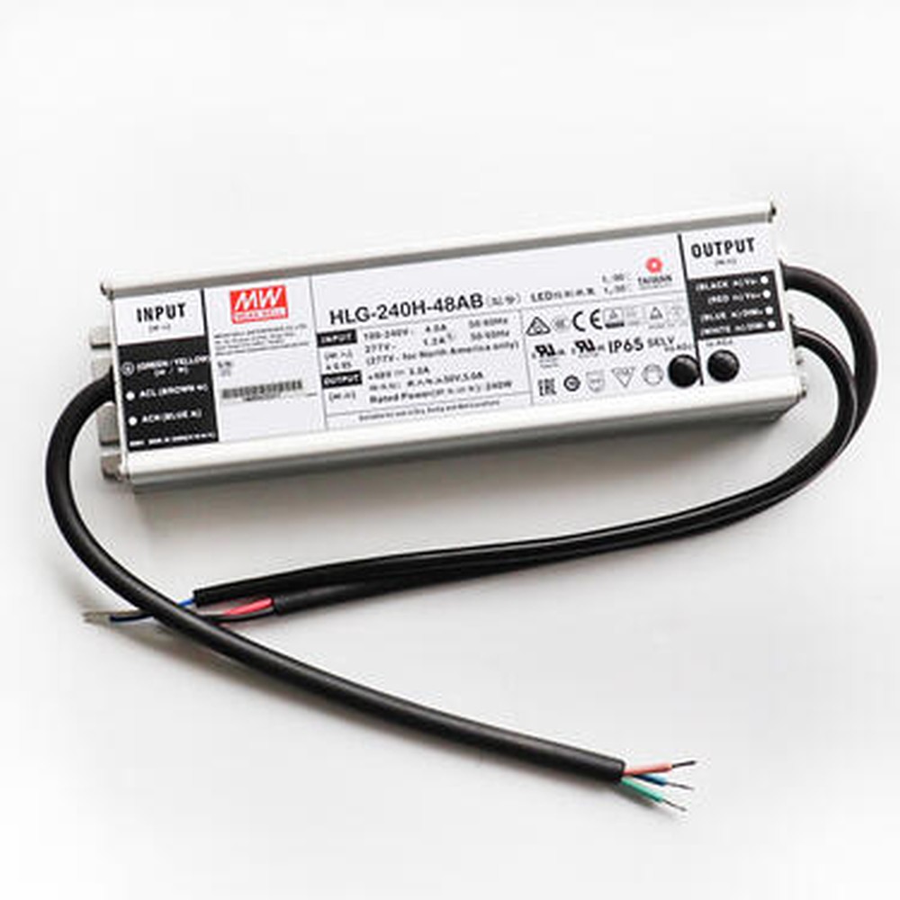 LED Driver Meanwell 100-277VAC 48VDC 240W 5.00A Dimmable 0-10VDC IP65