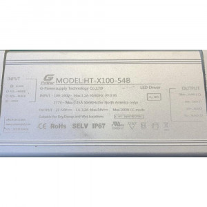 LED Driver HT 120-277VAC 27-54VDC 100W 1.5-3.0A Dimmable 1-10VDC UL Dry and Damp